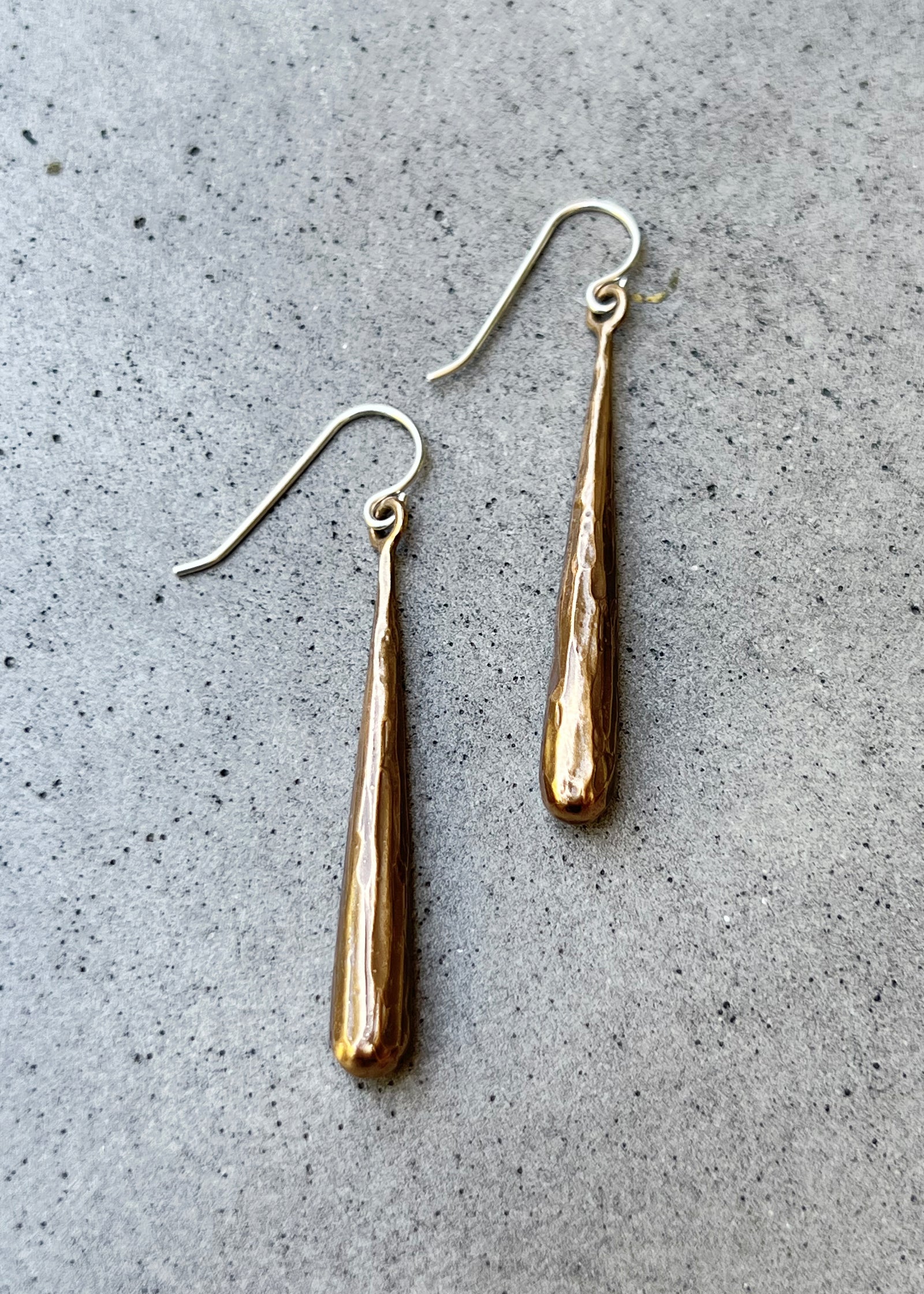 Metal Drops Earrings - Textured