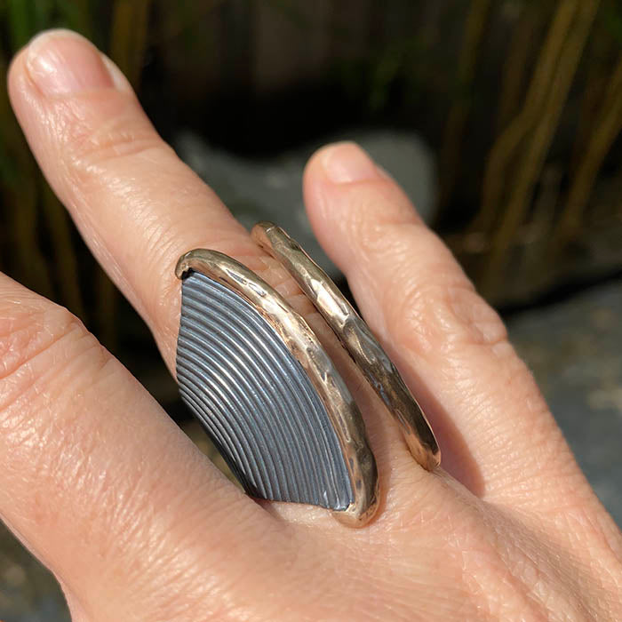 HANIAH Silver and Bronze Ring