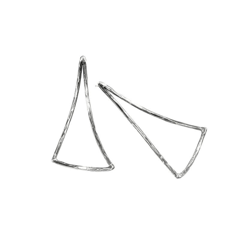 Curved Triangle Earrings