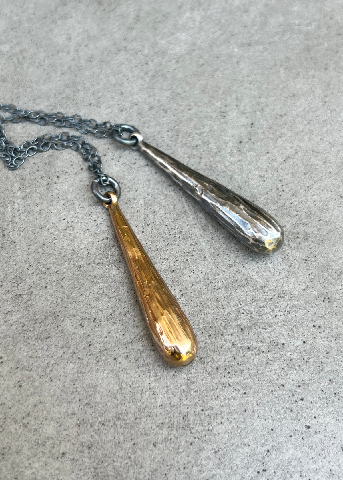 Textured Metal Drop Pendant