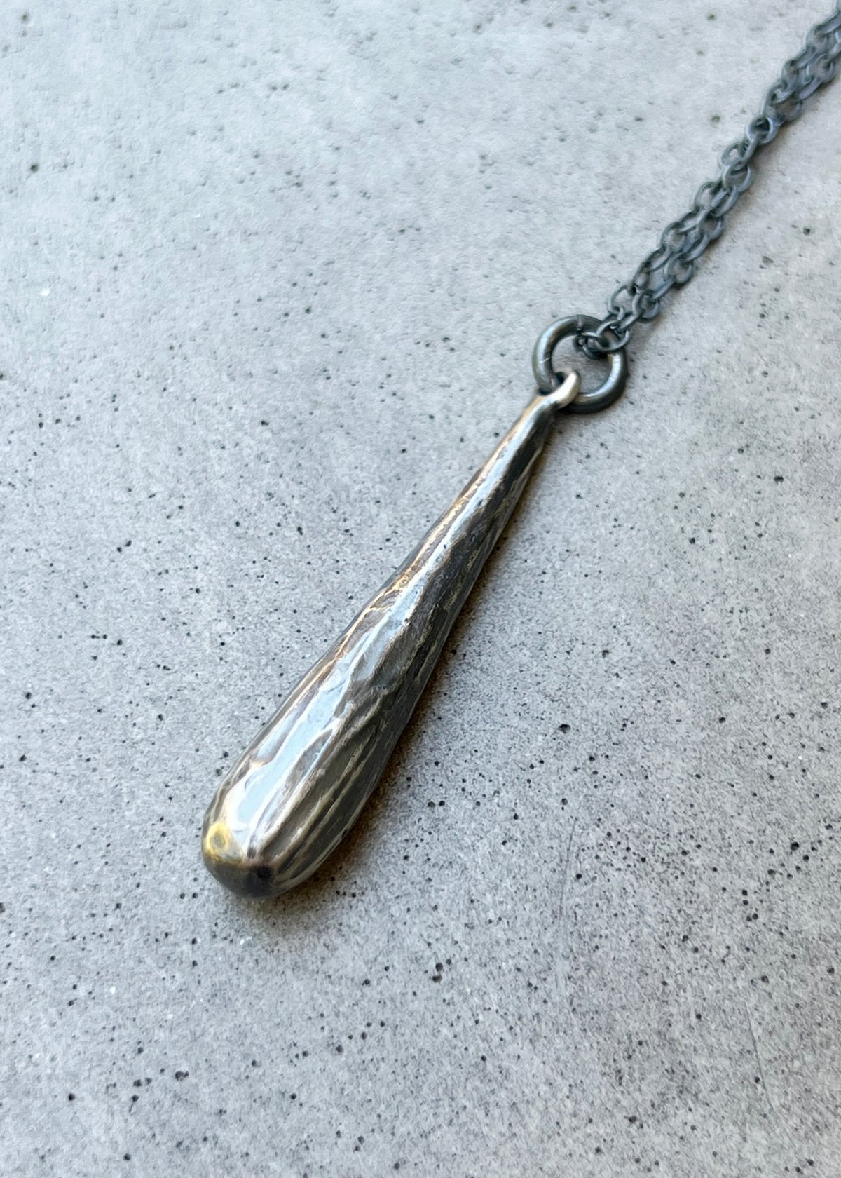 Textured Metal Drop Pendant
