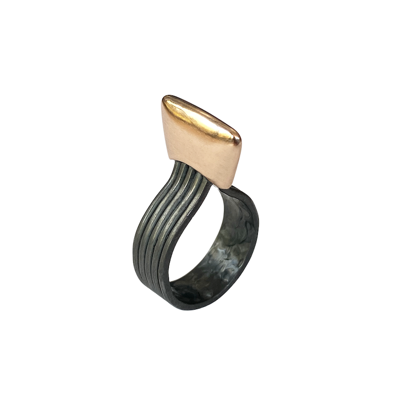 Bronze and silver ring