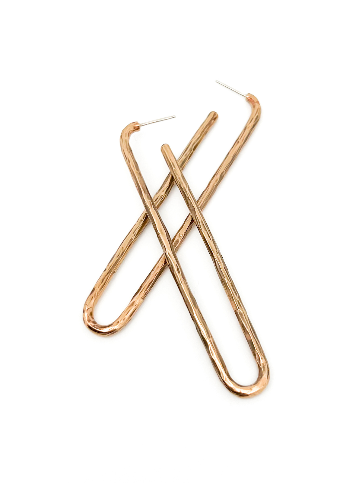 Bronze Long Oval Hoops