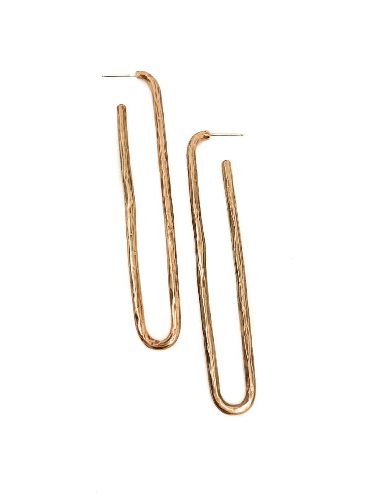 Bronze Long Oval Hoops