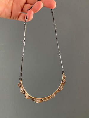 Semicircles Bronze and Silver Necklace