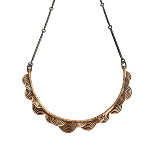 Semicircles Bronze and Silver Necklace