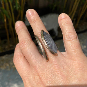 HANIAH Silver and Bronze Ring