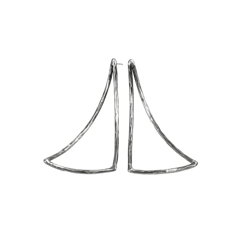 Curved Triangle Earrings