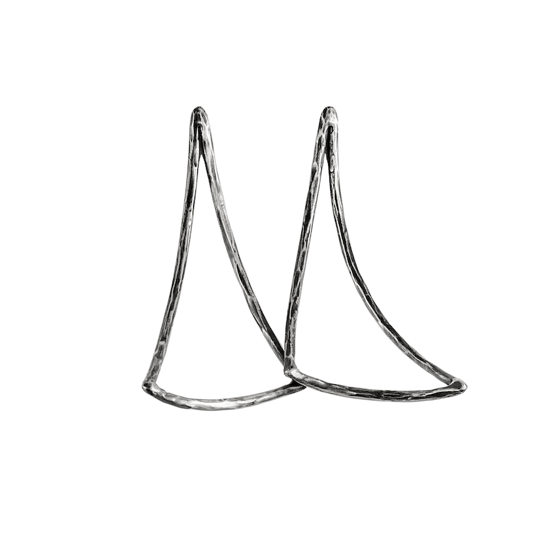 Curved Triangle Earrings